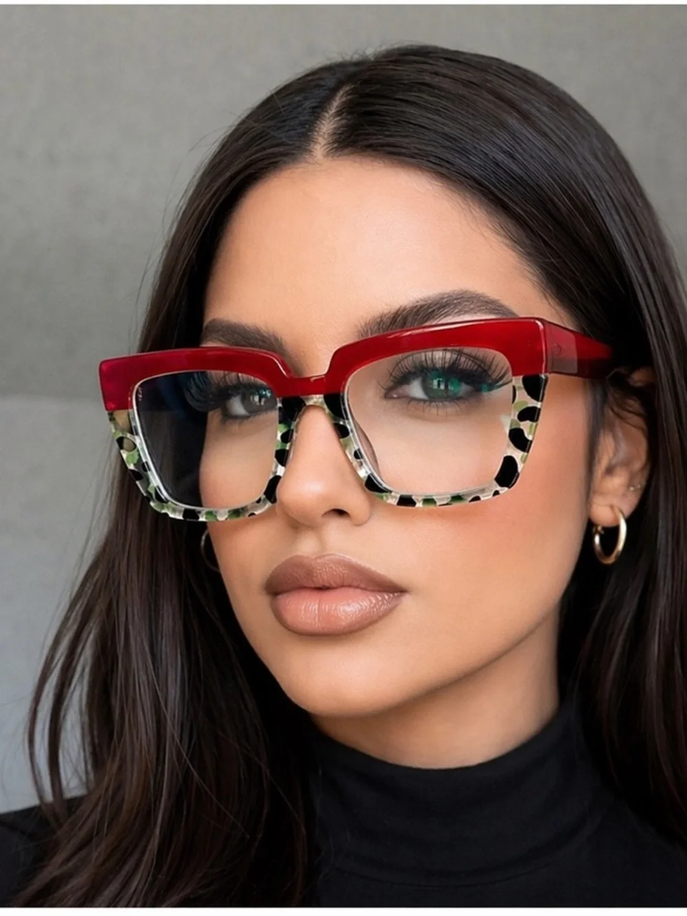 Oversized Square Reading Glasses Red Leopard +3.50 Chic Frame